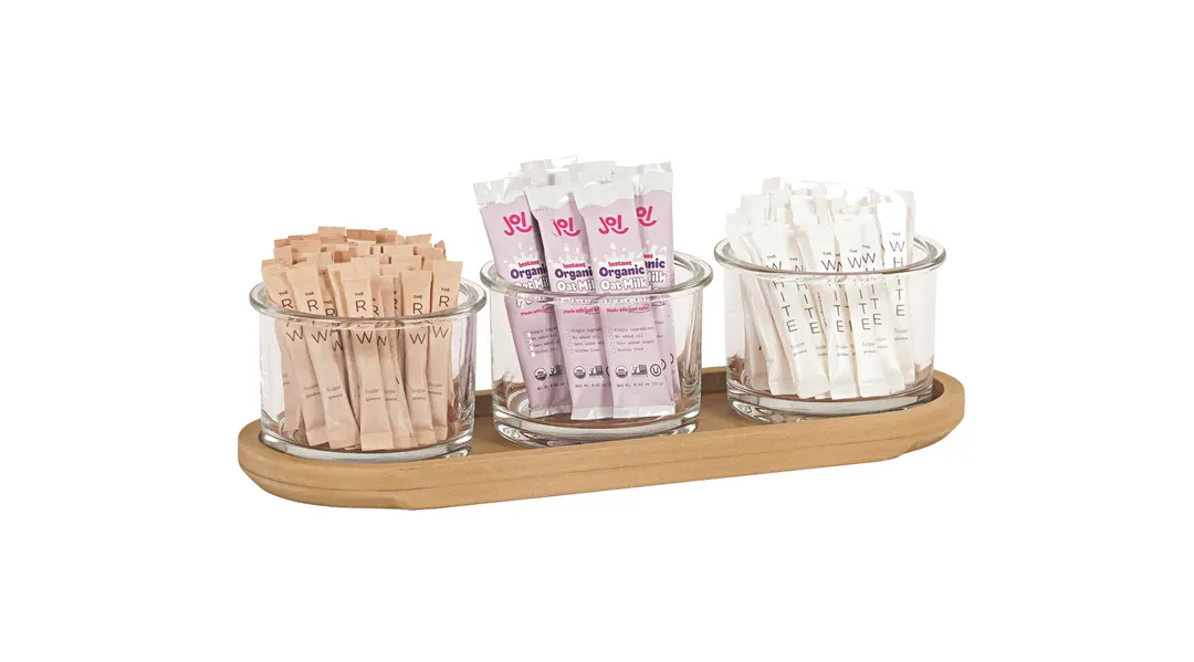 Cal-Mil 23430-122 Renew 3 Jar Display, 16"W X 6"D X 4"H, Upcylced Rice Hulls Construction