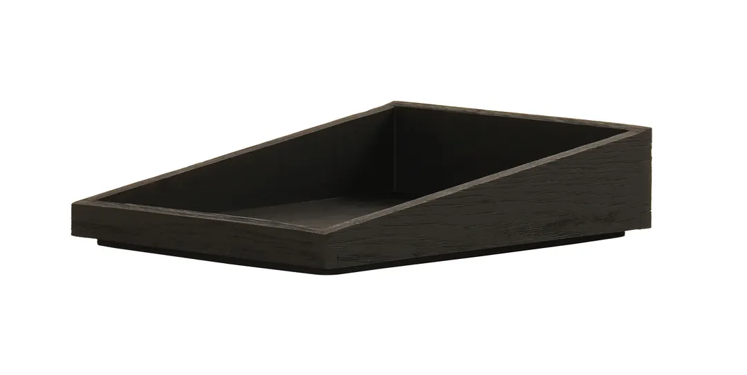 Cal-Mil 23442-1012-13 Brooklyn Angled Tray, 10"W x 12"D x 3"H, Rectangular, Textured Wood, Brown