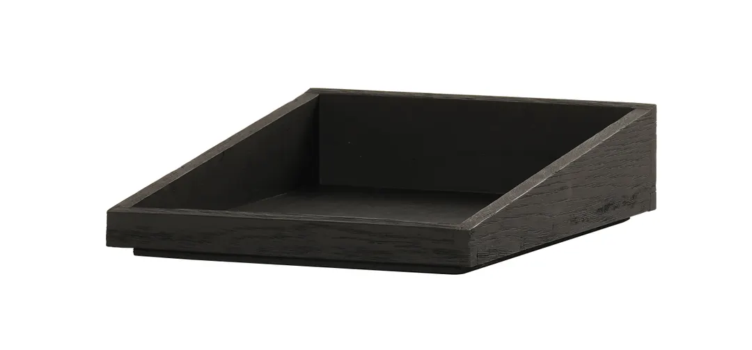 Cal-Mil 23442-1012-13 Brooklyn Angled Tray, 10"W x 12"D x 3"H, Rectangular, Textured Wood, Brown