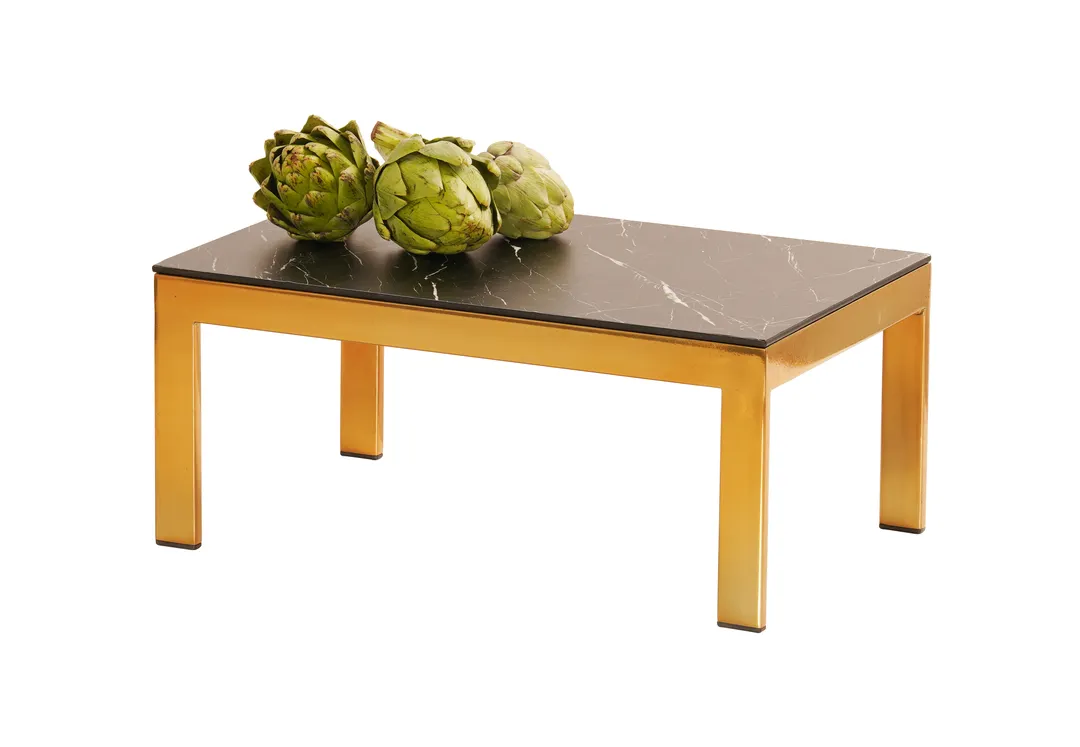 Cal-Mil 23603-9-130 Brooklyn Metal Frame Riser, Rectangular 12"W x 20"D x 9"H, Antique Brass