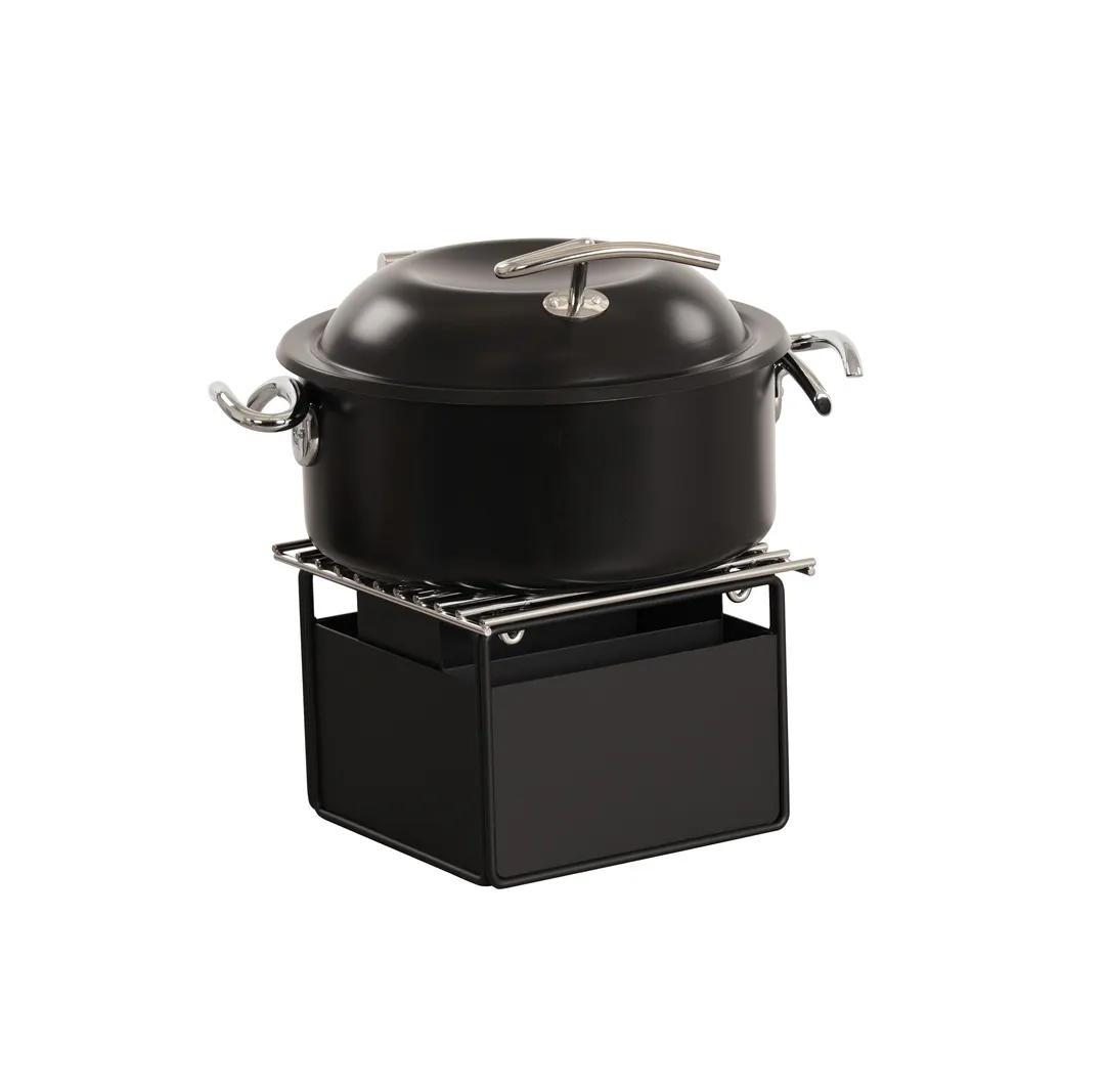 Cal-Mil 23706-13 Chafer Alternative, Square 9"W x 9"D x 7.25"H Onyx Black Metal Frame Chafing Dishes