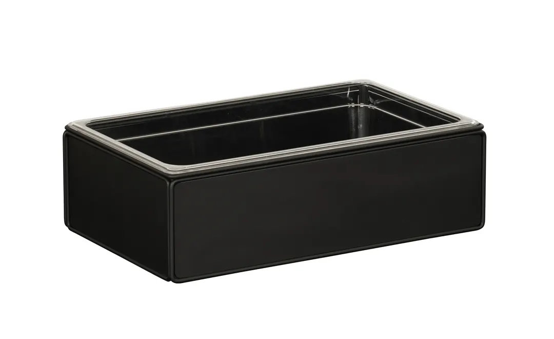 Cal-Mil 23709-12-13 Ice Housing – Black Metal Onyx Display, 21" W x 13" D x 7" H, Rectangular Stand