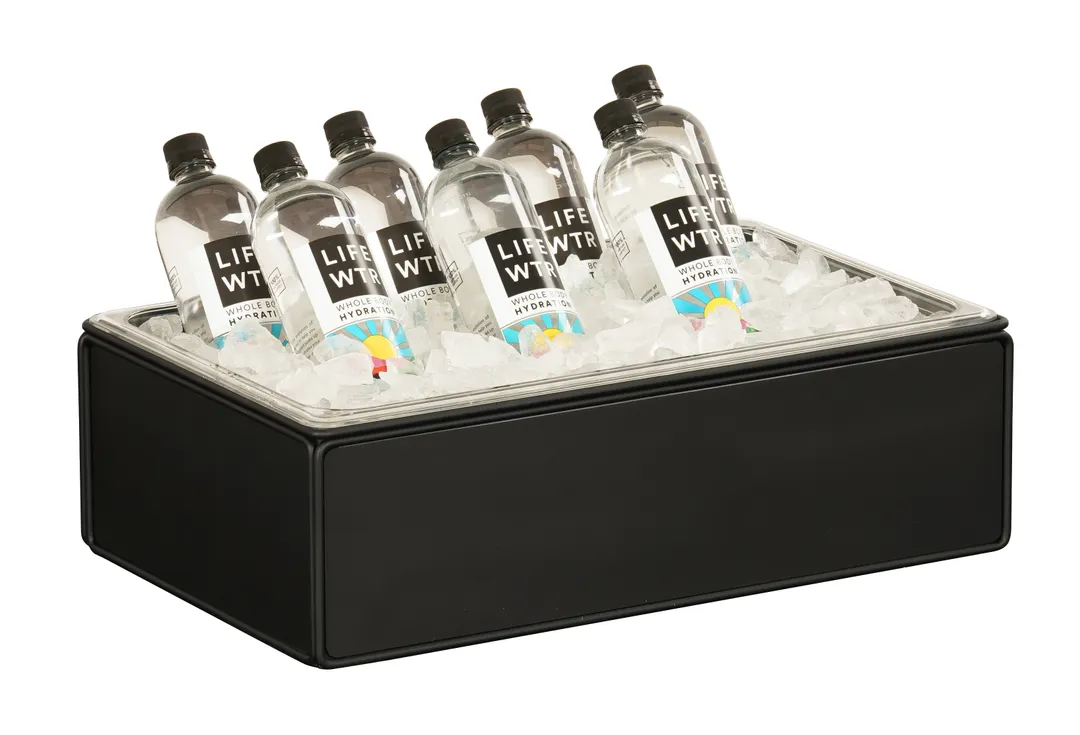 Cal-Mil 23709-12-13 Ice Housing – Black Metal Onyx Display, 21" W x 13" D x 7" H, Rectangular Stand