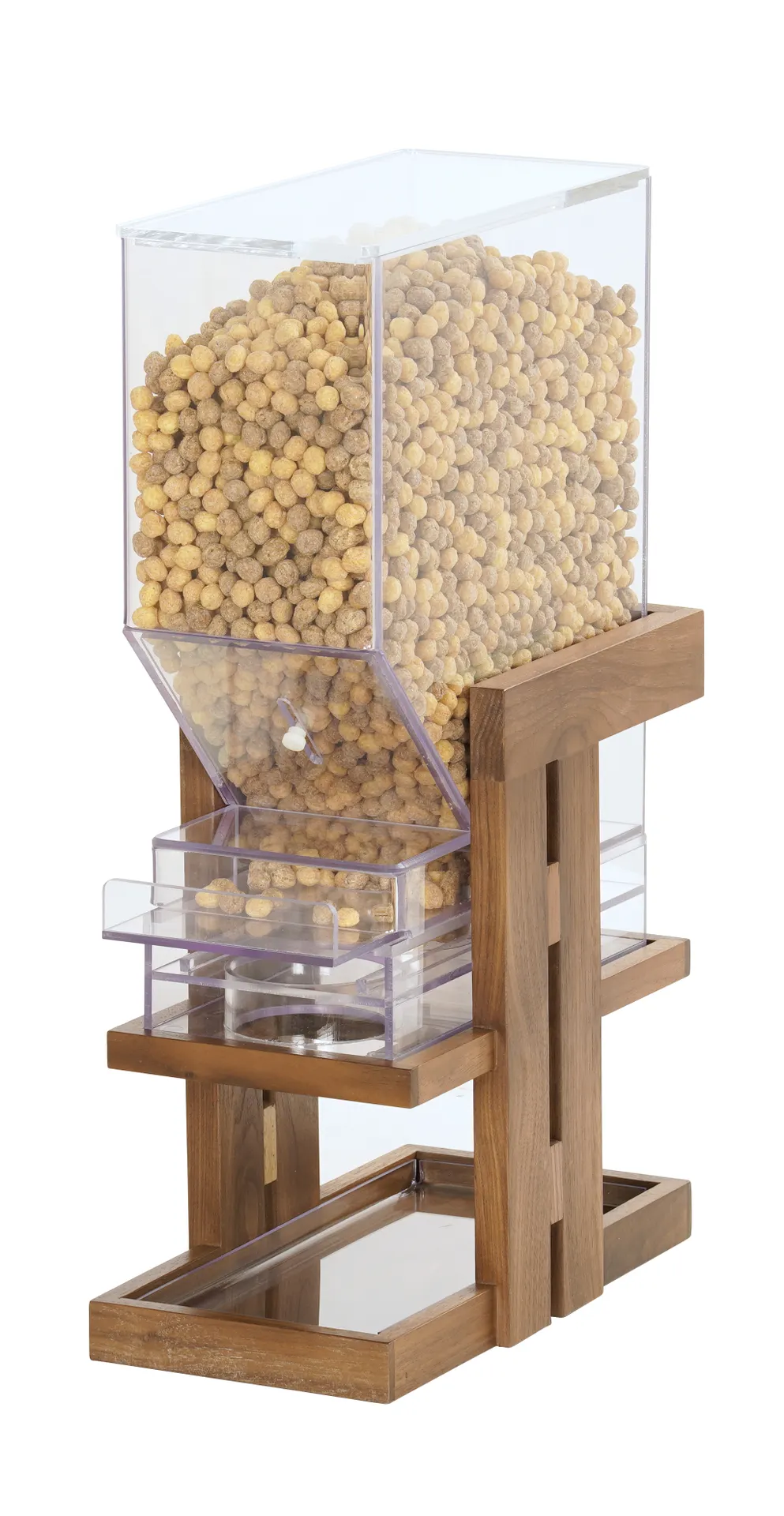 Cal-Mil 23728-1-78 Countertop Cereal Dispenser, 7"W x 9.5"D x 24"H, Solid Walnut Base, 1 Section