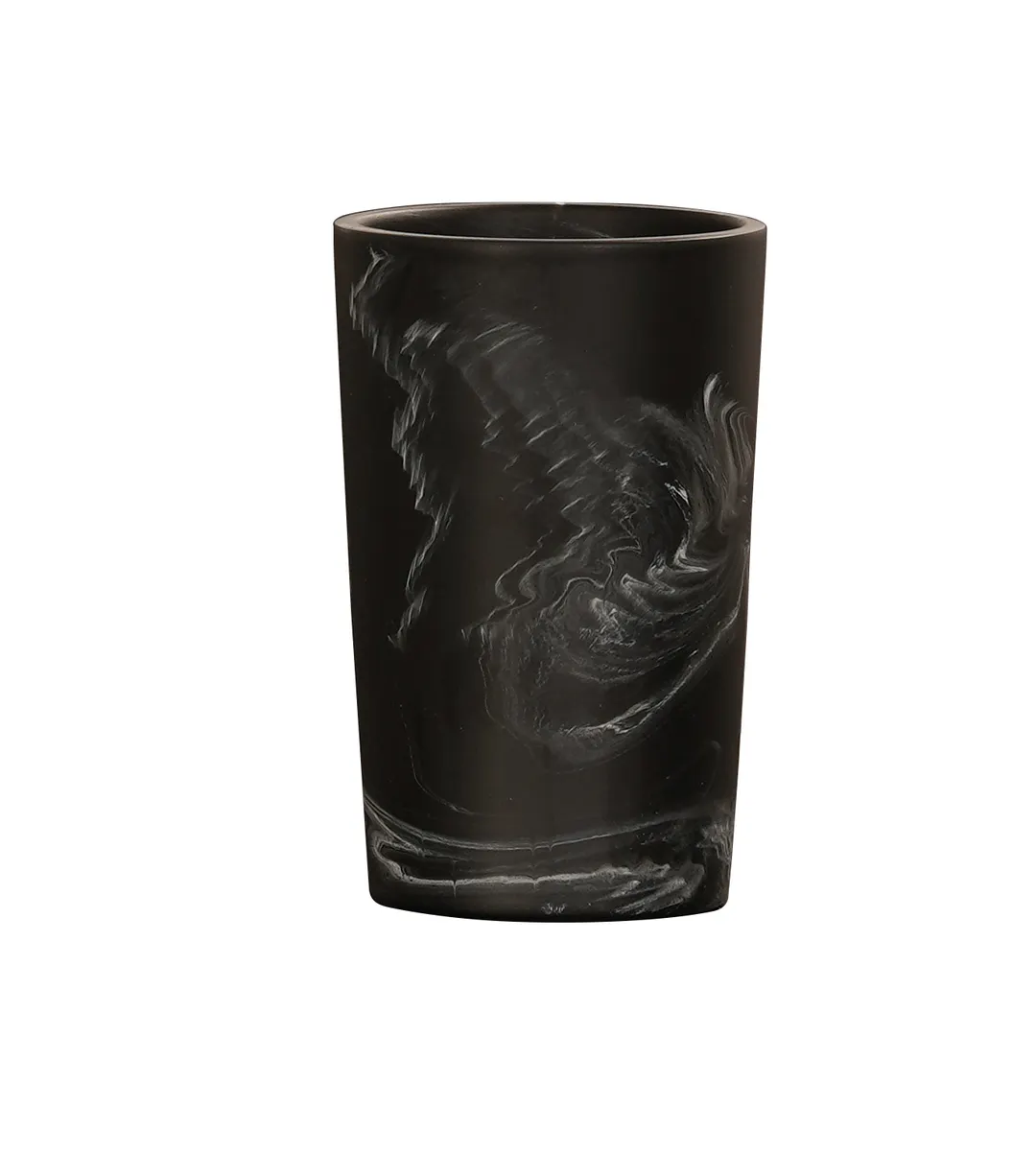 Cal-Mil 23742-4-124 Black Marble Finish Resin Cylinder Utensil Holder, 3.75" dia. x 5.75"H
