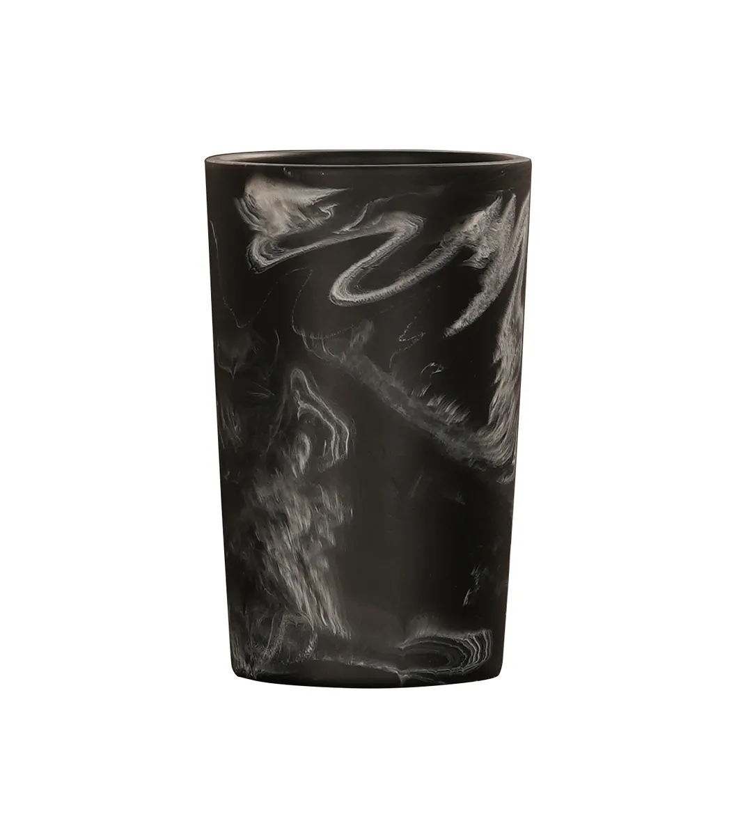 Cal-Mil 23742-4-124 Black Marble Finish Resin Cylinder Utensil Holder, 3.75" dia. x 5.75"H