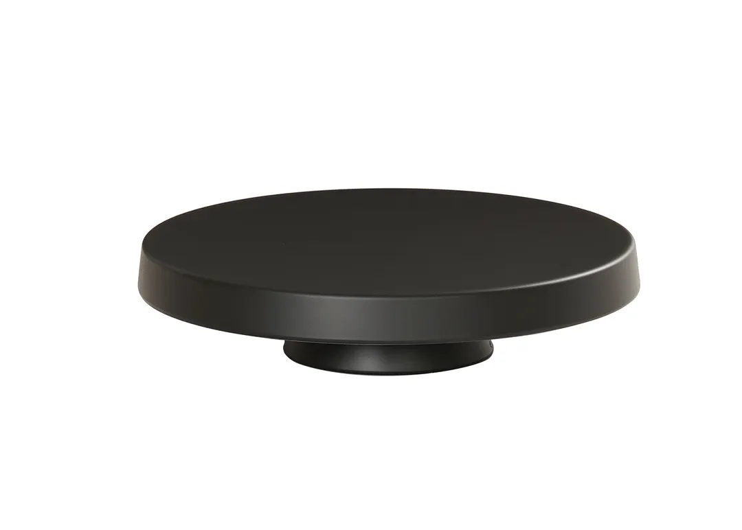 Cal-Mil 23755-102-13 Pedestal Stand, Round Black Melamine, 10.25" Dia x 2.25" H, Dishwasher‑Safe