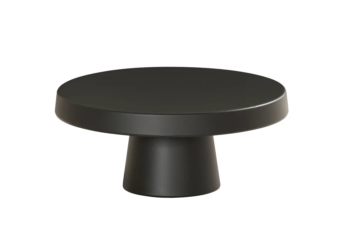 Cal-Mil 23755-104-13 Pedestal Stand, Round Black Melamine, 10.25" Dia x 4.25" H, Dishwasher‑Safe