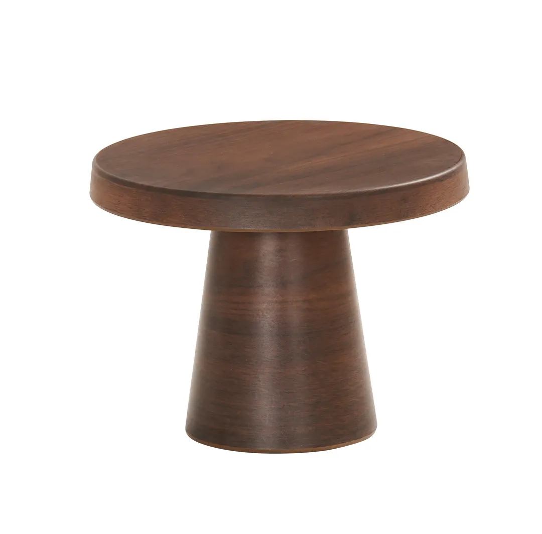 Cal-Mil 23755-107-78 Melamine Pedestal Stand, 10.25" Dia x 7.5" H, Walnut Brown, Dishwasher Safe