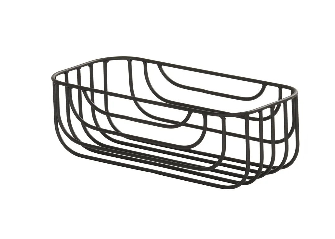 Cal-Mil 23757-136-13 Madison Wire Basket, Rectangle 13"W x 6"D x 4.25"H, Black Wire