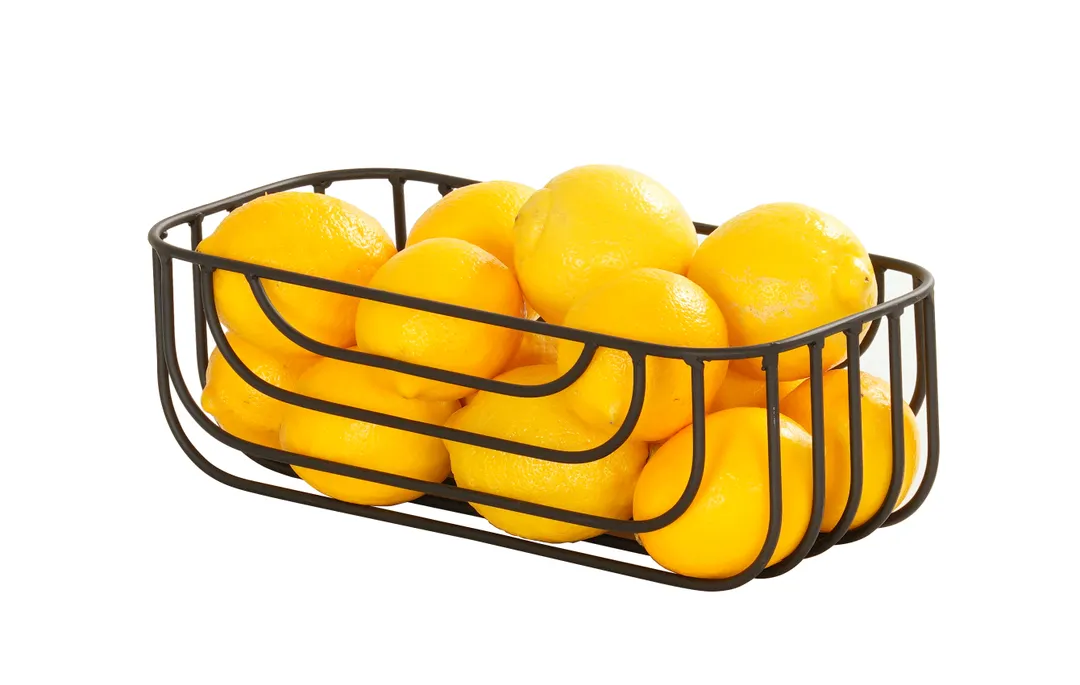 Cal-Mil 23757-136-13 Madison Wire Basket, Rectangle 13"W x 6"D x 4.25"H, Black Wire