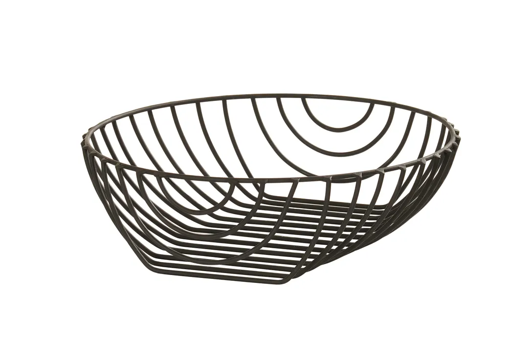 Cal-Mil 23758-14-13 Madison Coupe Wire Basket, 14.25"W x 14.25"D x 4.25"H, Black Wire