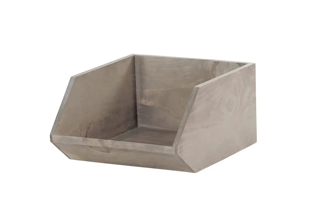 Cal-Mil 23762-14-110 Aspen Angled Wood Box Base, 12"W X 14.25"D X 7"H, Gray-Stained Finish
