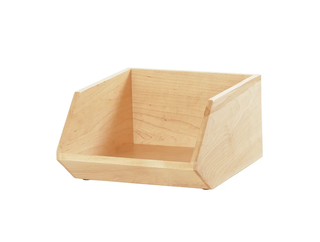 Cal-Mil 23762-14-71 Blonde Angled Wood Box Base, 12"W X 14.25"D X 7"H, Natural Blonde Wood Finish