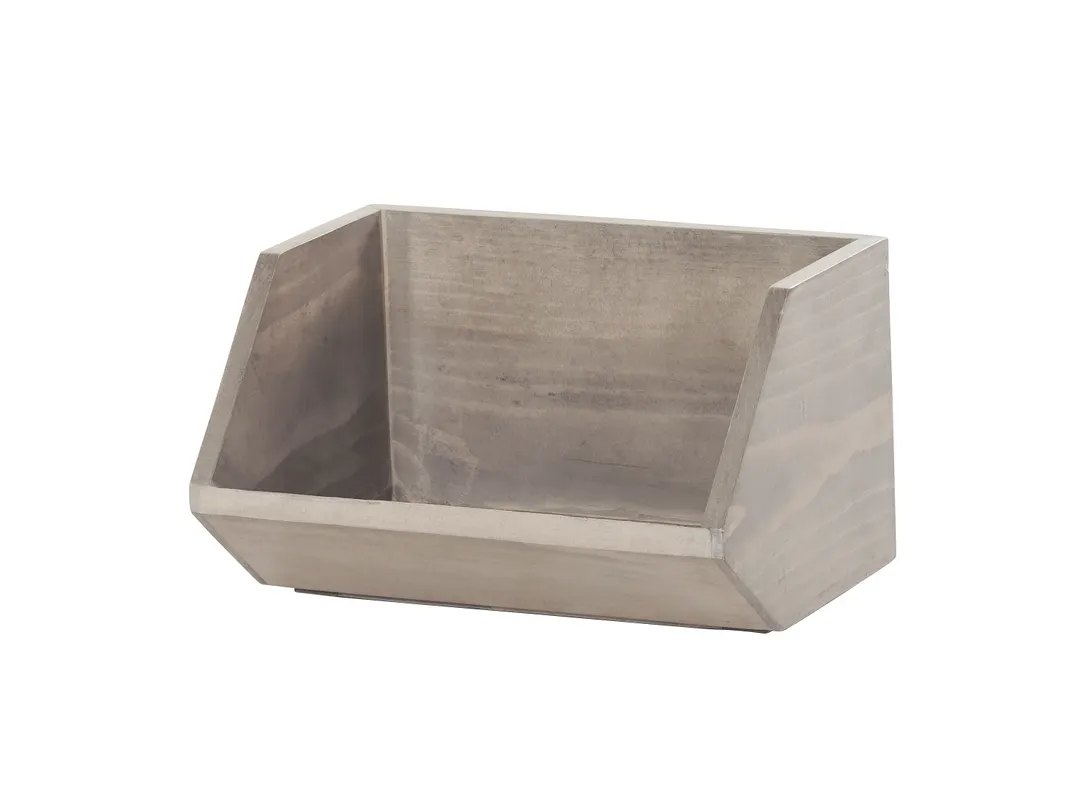 Cal-Mil 23762-9-110 Aspen Angled Wood Box Top, 12"W X 9"D X 7"H, Gray-Stained Finish