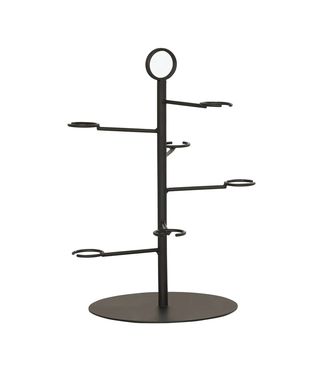 Cal-Mil 23763-13 Madison Glass Tower, 15" W x 15" D x 17" H, Black Metal Round, Holds 6 Glasses
