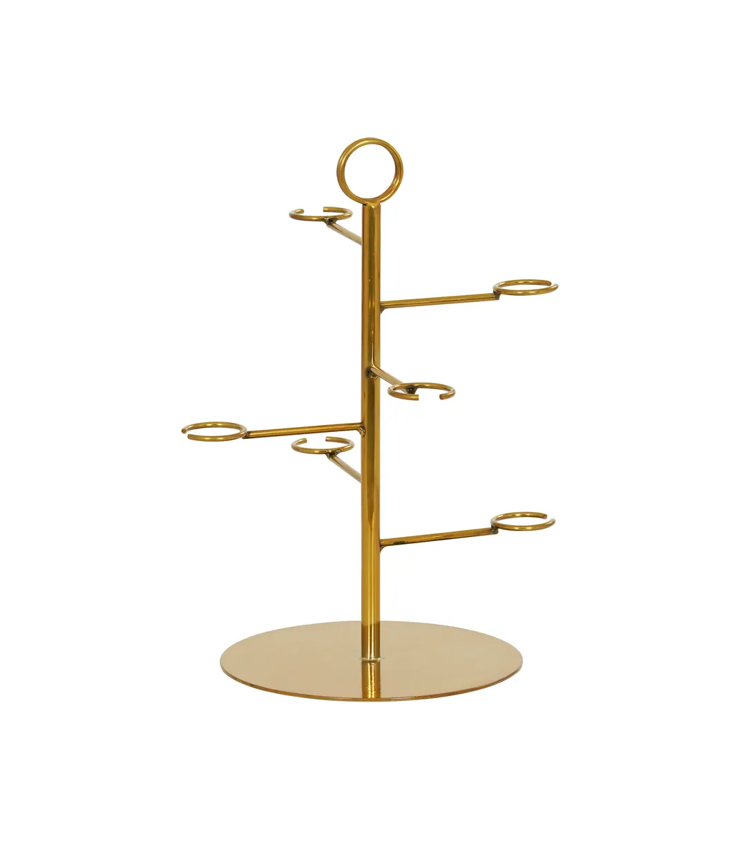 Cal-Mil 23763-130 Champagne Glass Tower, 15"W x 15"D x 22"H, Gold Brass Finish, Holds 6 Glasses
