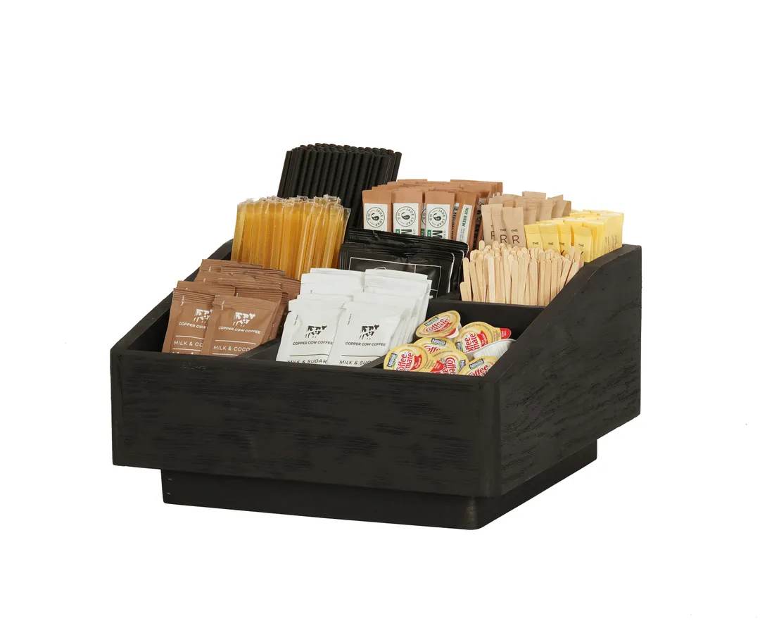 Cal-Mil 23789-13 Brooklyn Condiment Organizer, 12"W X 12"D X 6.5"H, Textured Wood Surface
