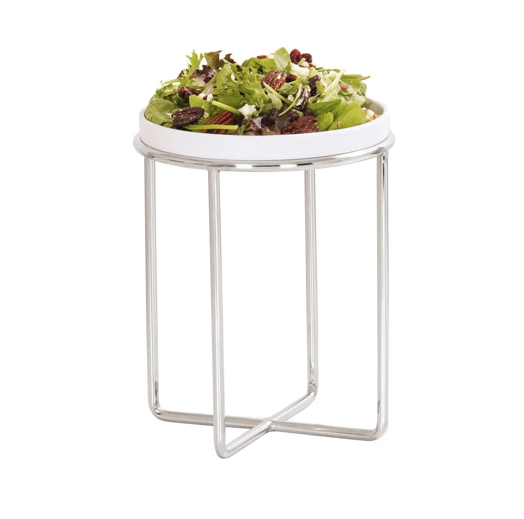 Cal-Mil 23791-10-49 Round Chrome Wire Display Riser, 8-Inch Dia., 10-Inch Height, 1-2 Step