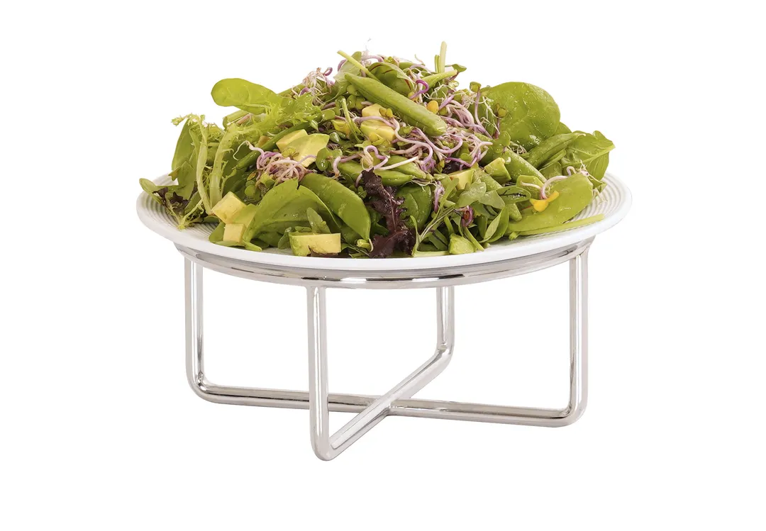 Cal-Mil 23791-4-49 Riser, 8" Dia. X 4"H, Round, Chrome