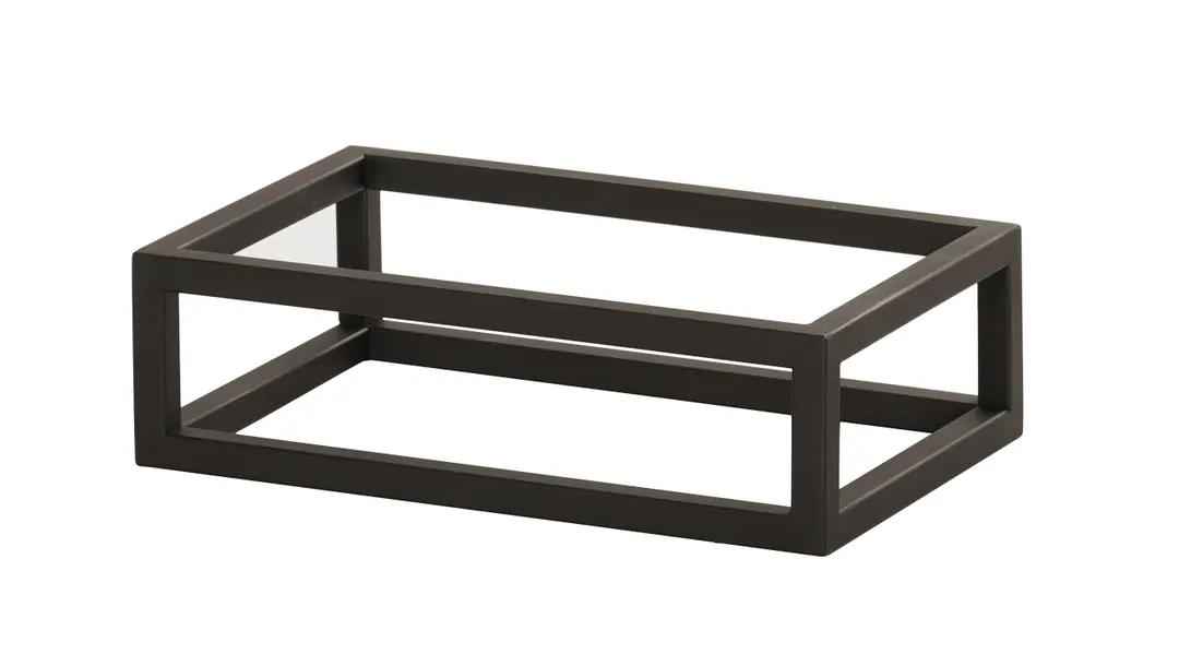 Cal-Mil 23800-3-13 Riser, 6"W X 10"D X 3"H, Open Frame, Black Powder-Coated Metal Frame