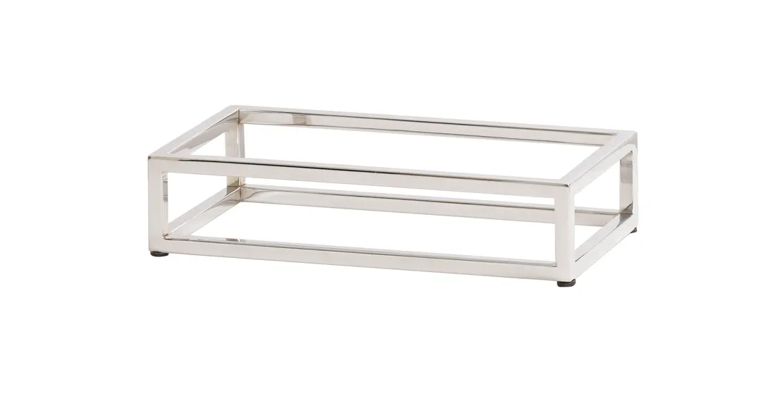 Cal-Mil 23800-3-49 Riser, 6"W X 10"D X 3"H, Open Frame, Chrome