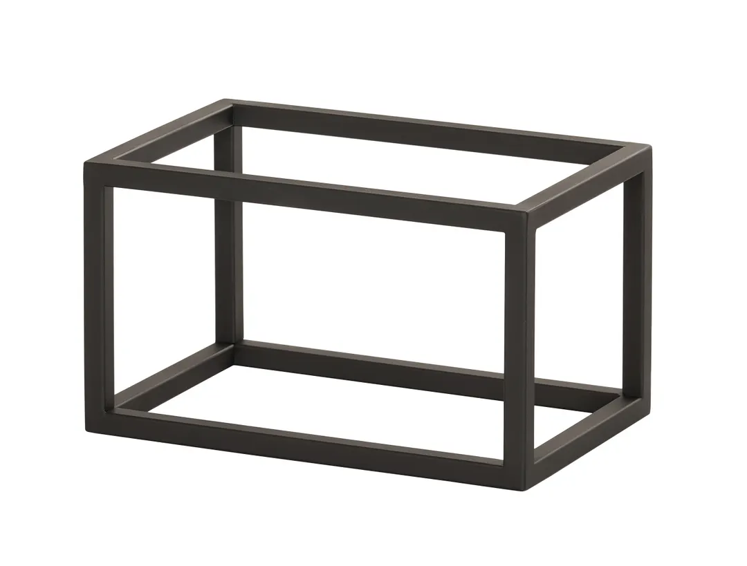 Cal-Mil 23800-6-13 Riser, 6"W X 10"D X 6"H, Open Frame, Black Powder-Coated Metal Frame
