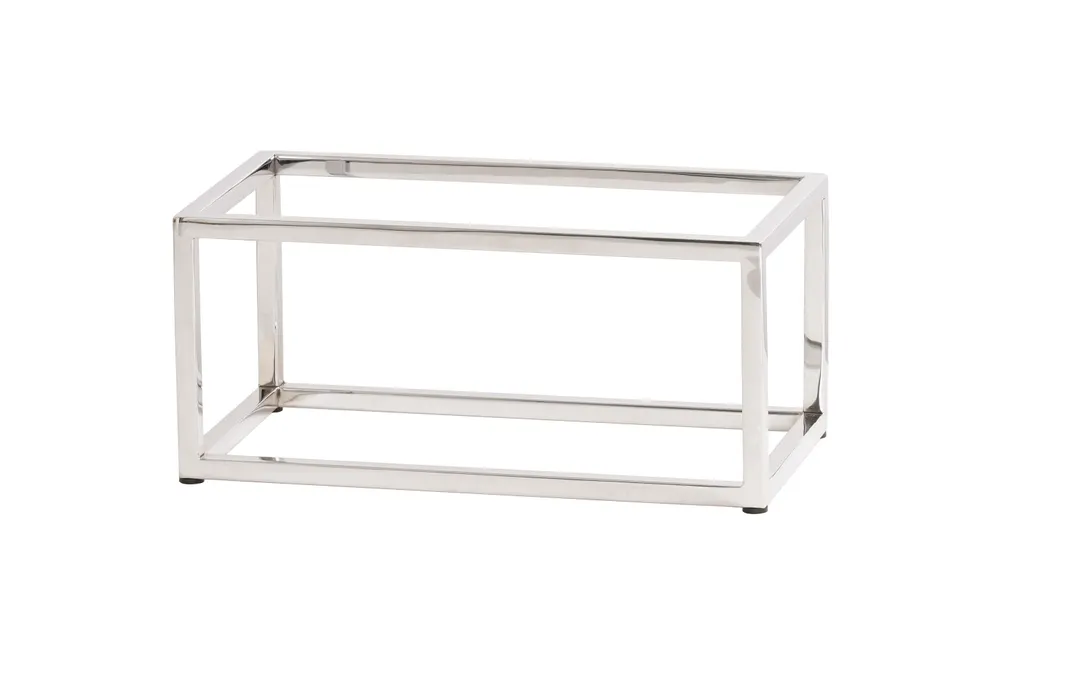 Cal-Mil 23800-6-49 Riser, 6"W X 10"D X 6"H, Open Frame, Chrome