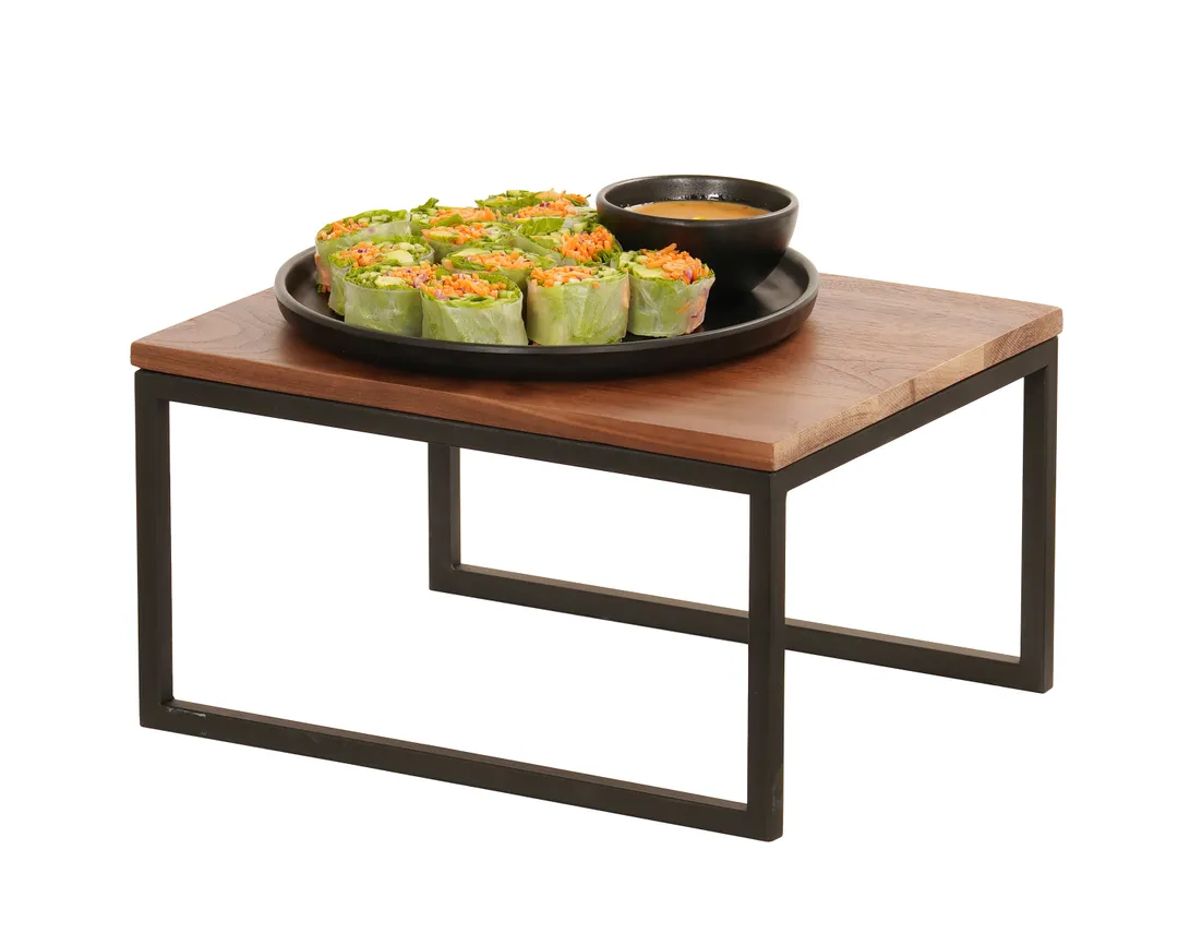 Cal-Mil 23801-1012-13 Riser, 10"W X 12"D X 6"H, Open Frame, Black Powder-Coated Metal Frame