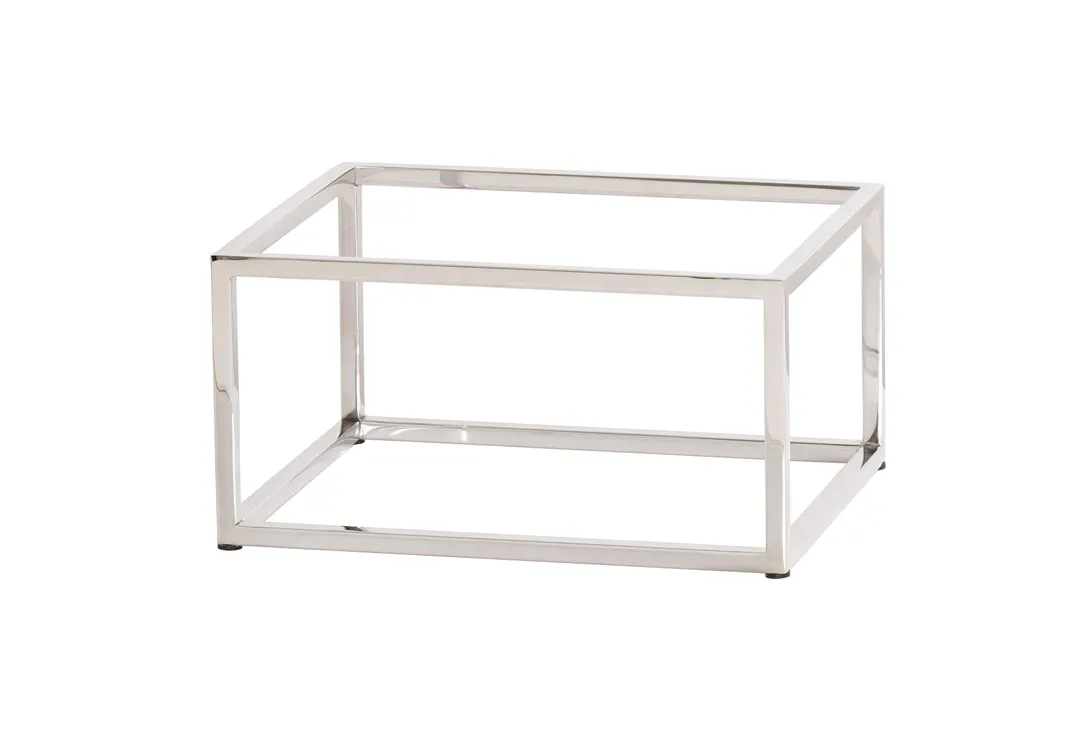 Cal-Mil 23801-1012-49 Riser, 10"W X 12"D X 6.75"H, Open Frame, Chrome