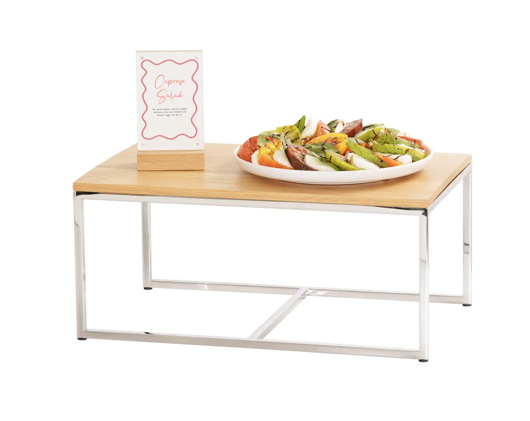Cal-Mil 23801-1220-49 Open-Frame Chrome Riser, Metal, 12" W x 20" D x 9" H, 1-2 Step Adjustable