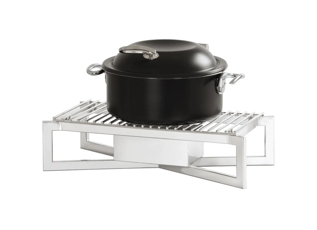 Cal-Mil 23804-49 Chafing Dish Heater – 20"W x 10"W x 5.5"H, Milo Chafer, Chrome Finish, Wind Guard