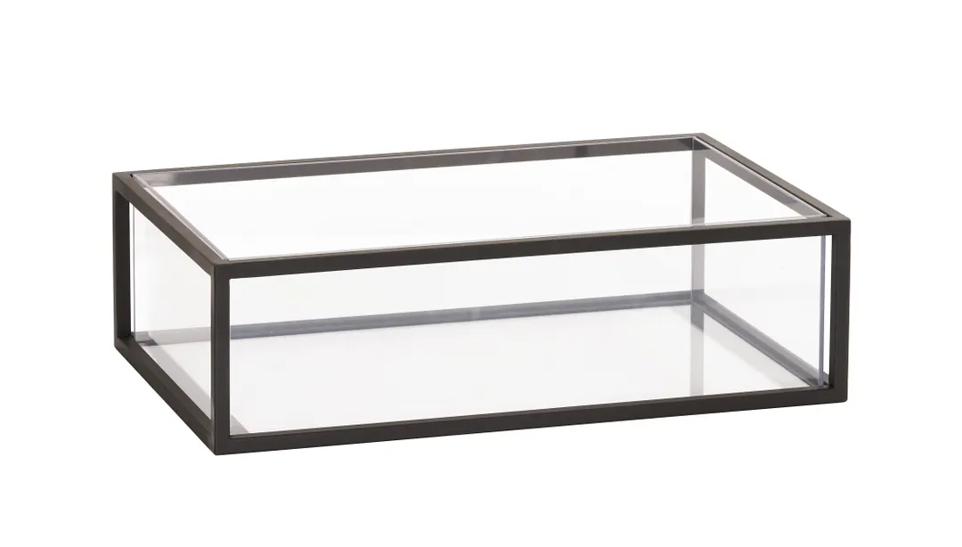 Cal-Mil 23805-12-13 Ice Housing - 12" W x 20" D x 7" H Black Powder‑Coated Metal, Water Pan & Liner