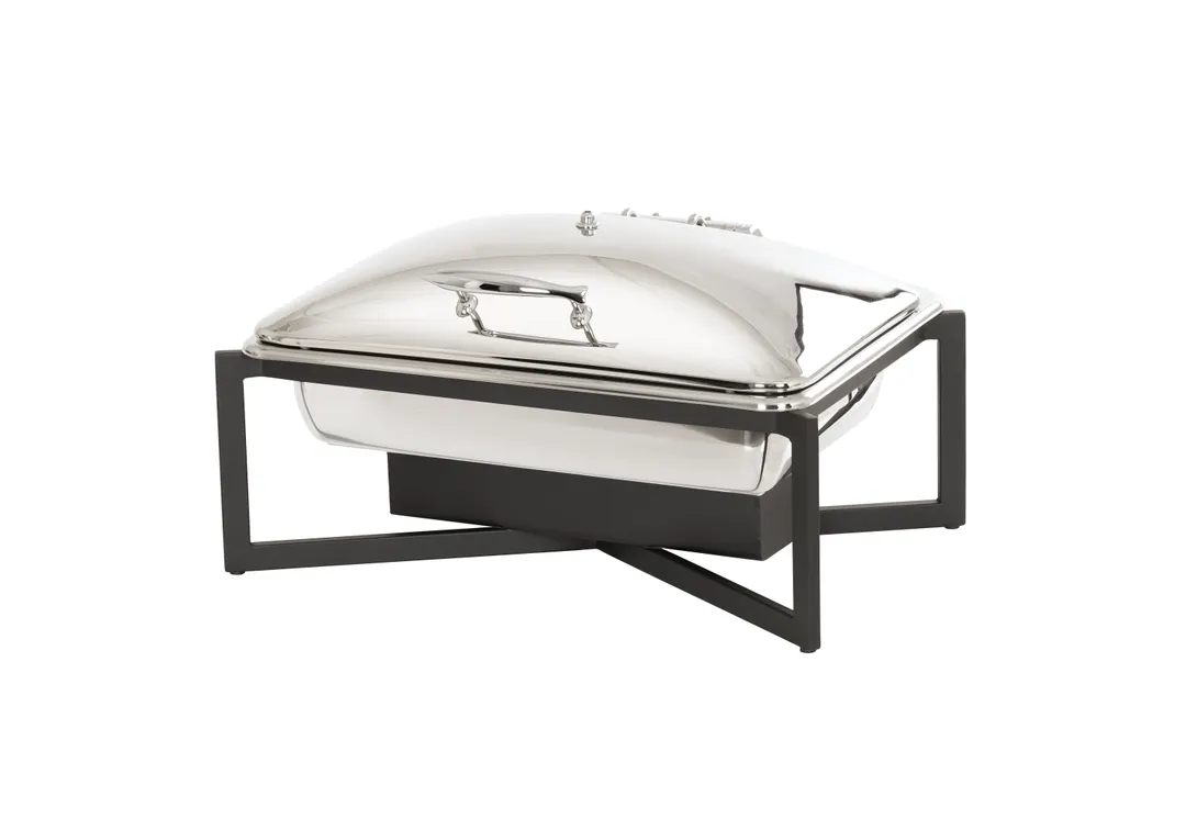 Cal-Mil 23807-13 Chafer Heater 4.5"W×4.5"D×8.5"H Black Metal, Wind‑Guard & Soft‑Close Lid – Buffet