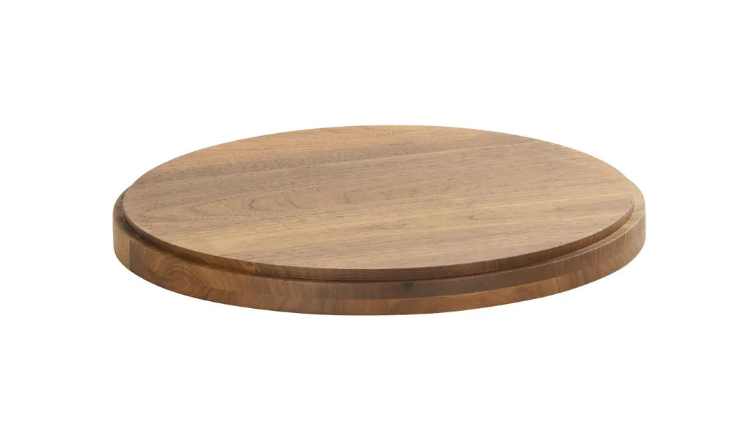 Cal-Mil 23812-78 Sydney Serving Board, 12.25"W x 12.25"D, Walnut, Round, Grooved Edge