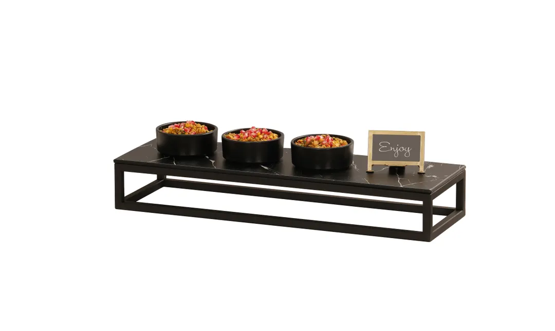 Cal-Mil 23814-3-13 Riser, 20"W X 6"D X 3"H, Open Frame, Black Powder-Coated Metal Frame