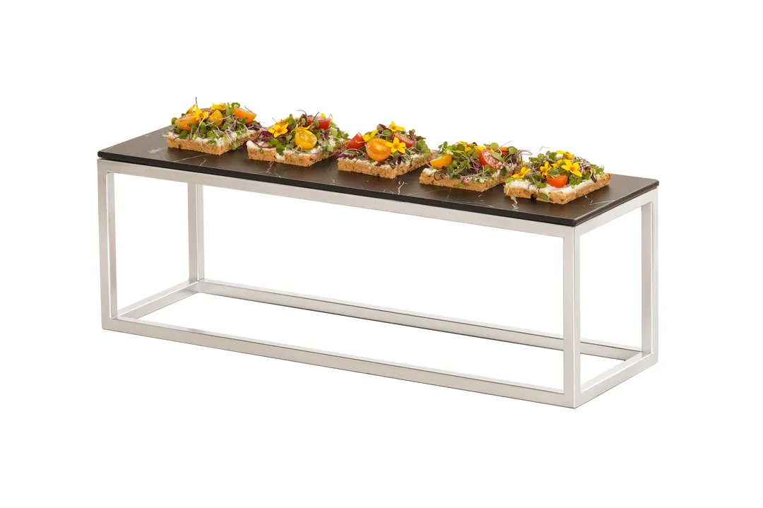Cal-Mil 23814-6-49 Riser, 20"W X 6"D X 6"H, Open Frame, Chrome