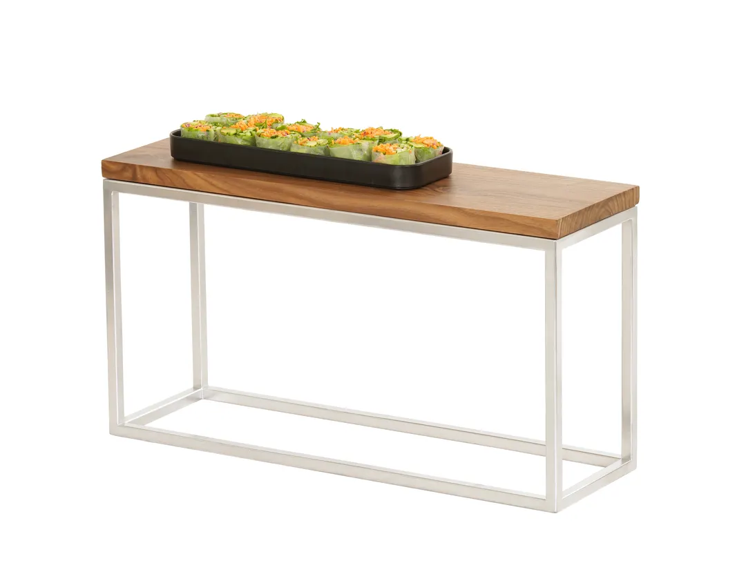 Cal-Mil 23814-9-49 Open-Frame Chrome Display Riser, Stand, 20" W x 6" D x 9" H, Height 9-11"