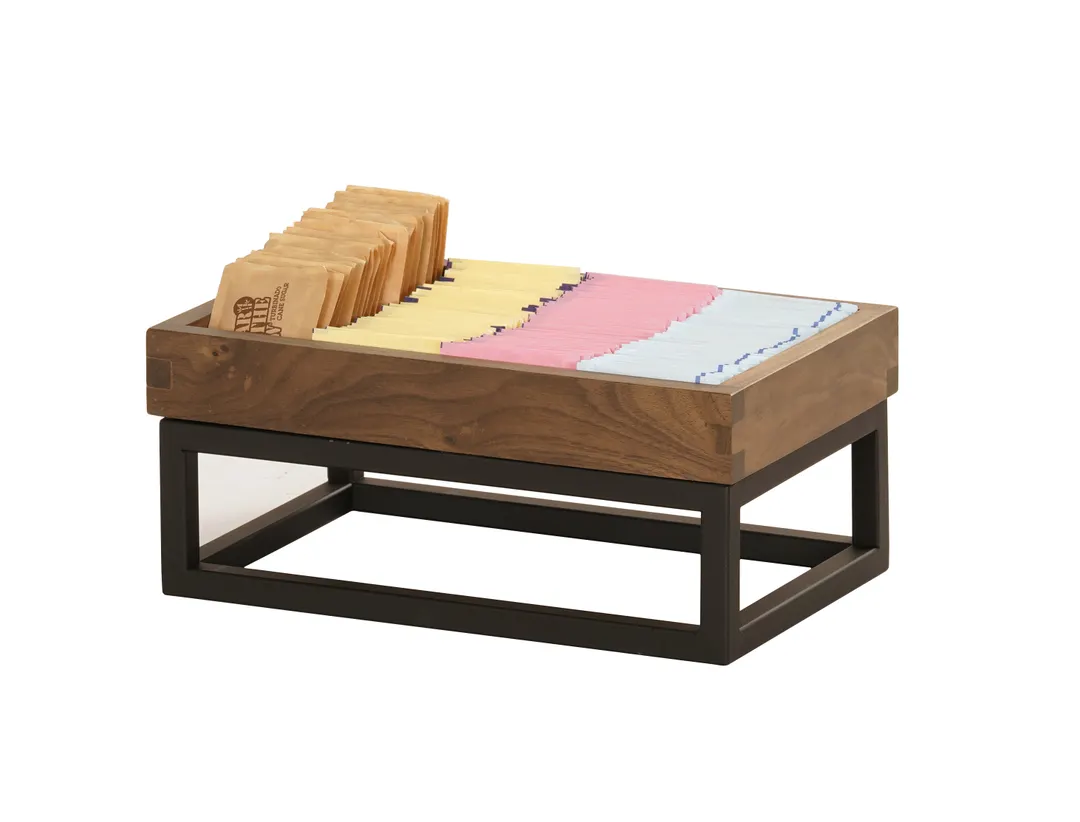 Cal-Mil 23842-1-78 Sydney Box, 6.5" W x 10" D x 1.5" H Walnut, Compatible with 23848 Risers