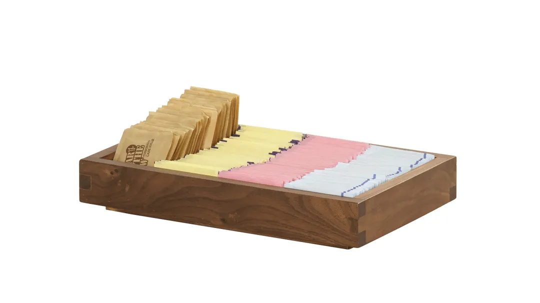 Cal-Mil 23842-1-78 Sydney Box, 6.5" W x 10" D x 1.5" H Walnut, Compatible with 23848 Risers