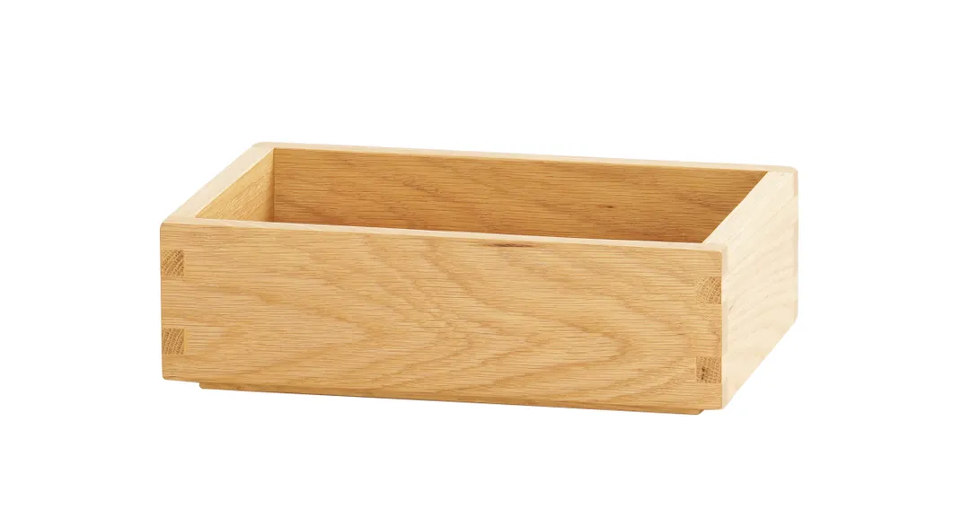 Cal-Mil 23842-3-21 Sydney Box, 6.5" W x 10" D x 3" H, Oak Smallwares, Compatible with 23848 Risers