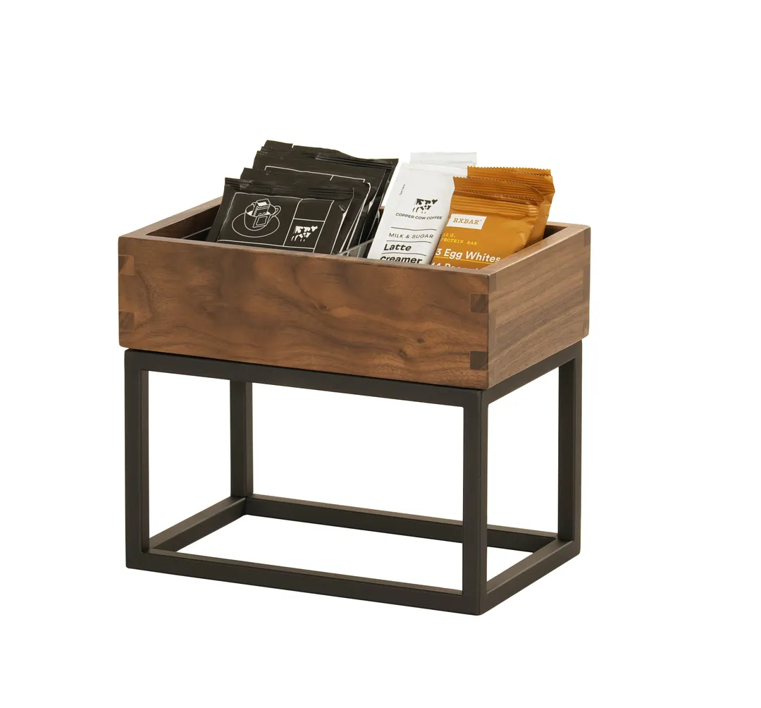 Cal-Mil 23842-3-78 Sydney Box, 6.5in W x 10in D x 3in H Walnut Smallware, Works with 23848 Risers