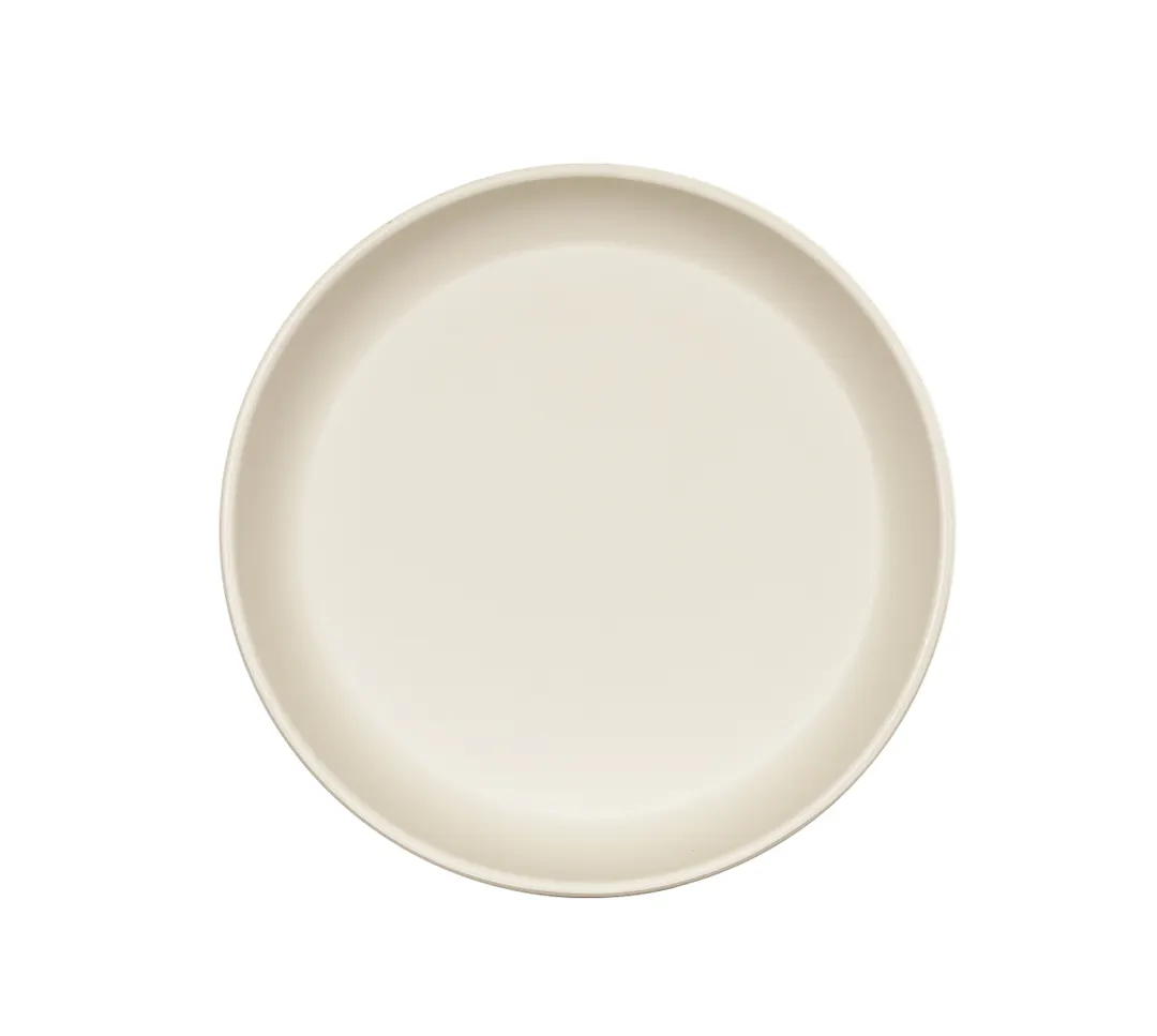 Cal-Mil 24008-8-103 Oslo Plate – 8" Dia x 2" H Round Melamine Plate, Ivory, Dishwasher Safe