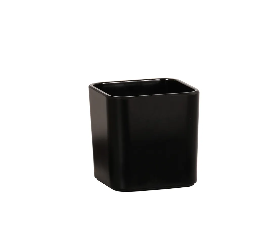 Cal-Mil 24021-4-13 Hudson Jar, 3.75" W x 3.75" D x 3.75" H, Black Melamine Canister, Dishwasher Safe