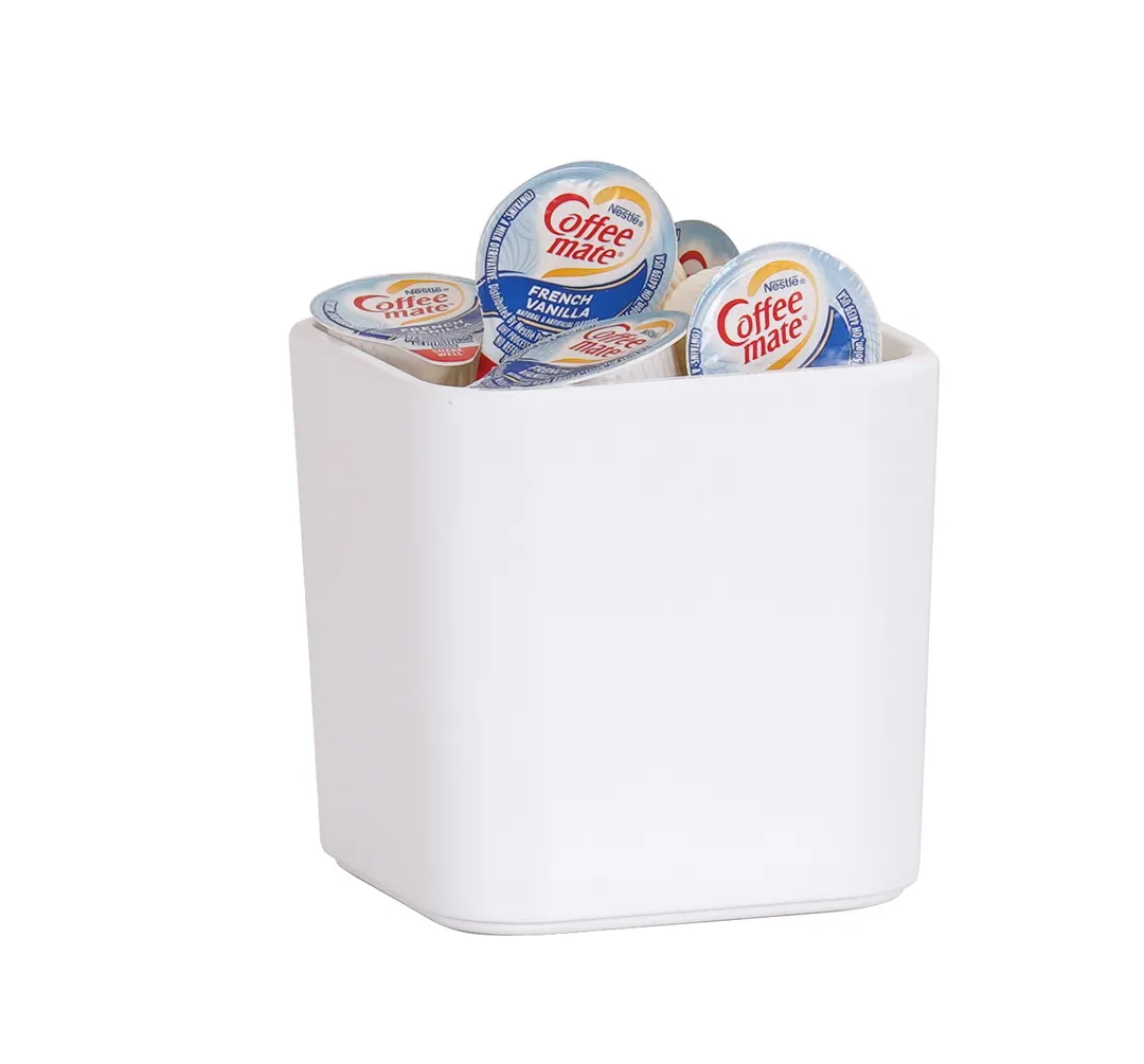 Cal-Mil 24021-4-15 Hudson Jar, 3.75" W x 3.75" D x 3.75" H, White Melamine, Dishwasher Safe