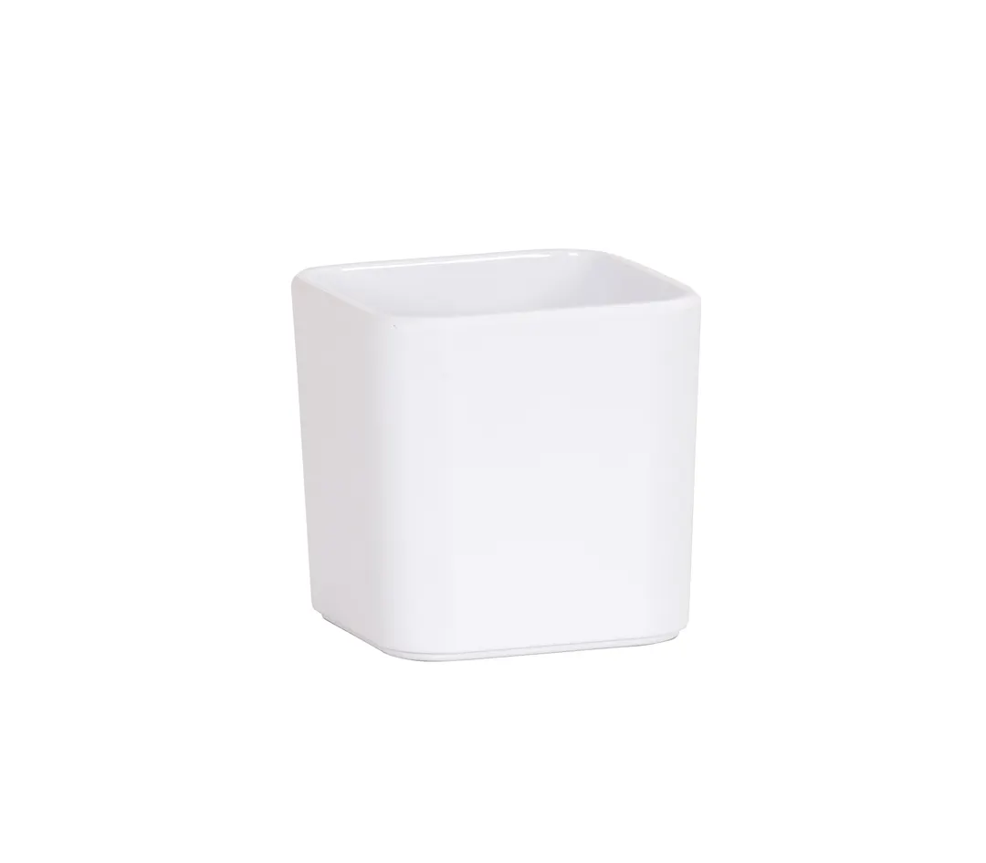 Cal-Mil 24021-4-15 Hudson Jar, 3.75" W x 3.75" D x 3.75" H, White Melamine, Dishwasher Safe