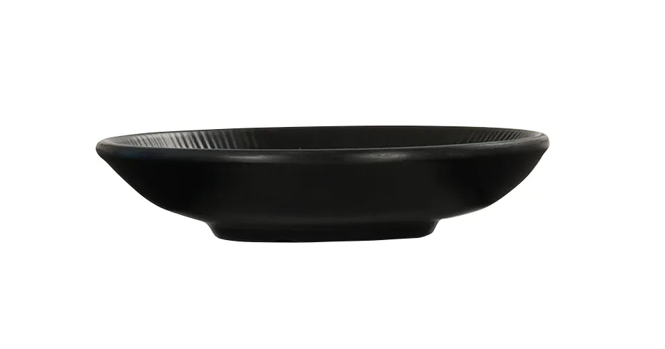 Cal-Mil 24052-4-13 Nomi Sauce Plate, Black Melamine, Round 4" W x 1" H, Dishwasher Safe, 3‑5" Size