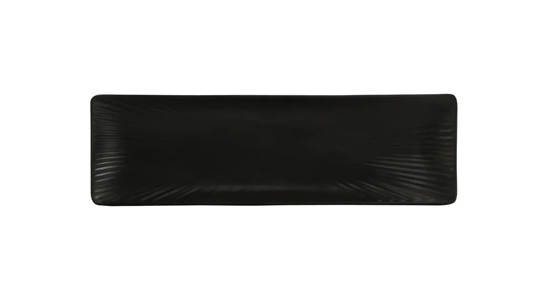 Cal-Mil 24054-134-13 Nomi Rectangular Plastic Plate, 13" W x 4" D x 1" H, Black Melamine