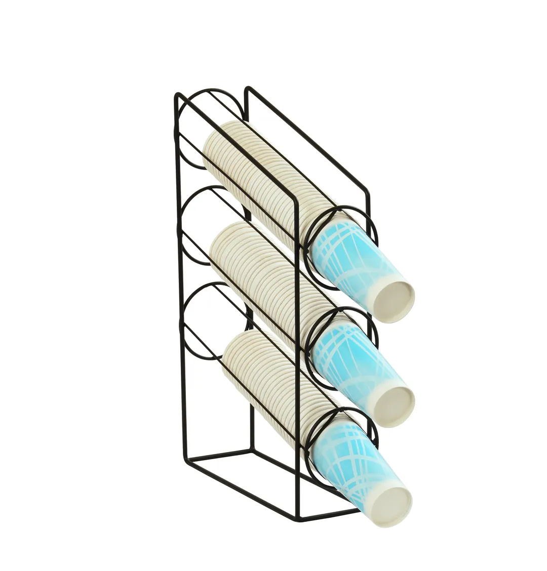 Cal-Mil 24061-3-13 Cup Dispenser Organizer, Black 3-Section, 6.25" W x 20" D x 21.25" H