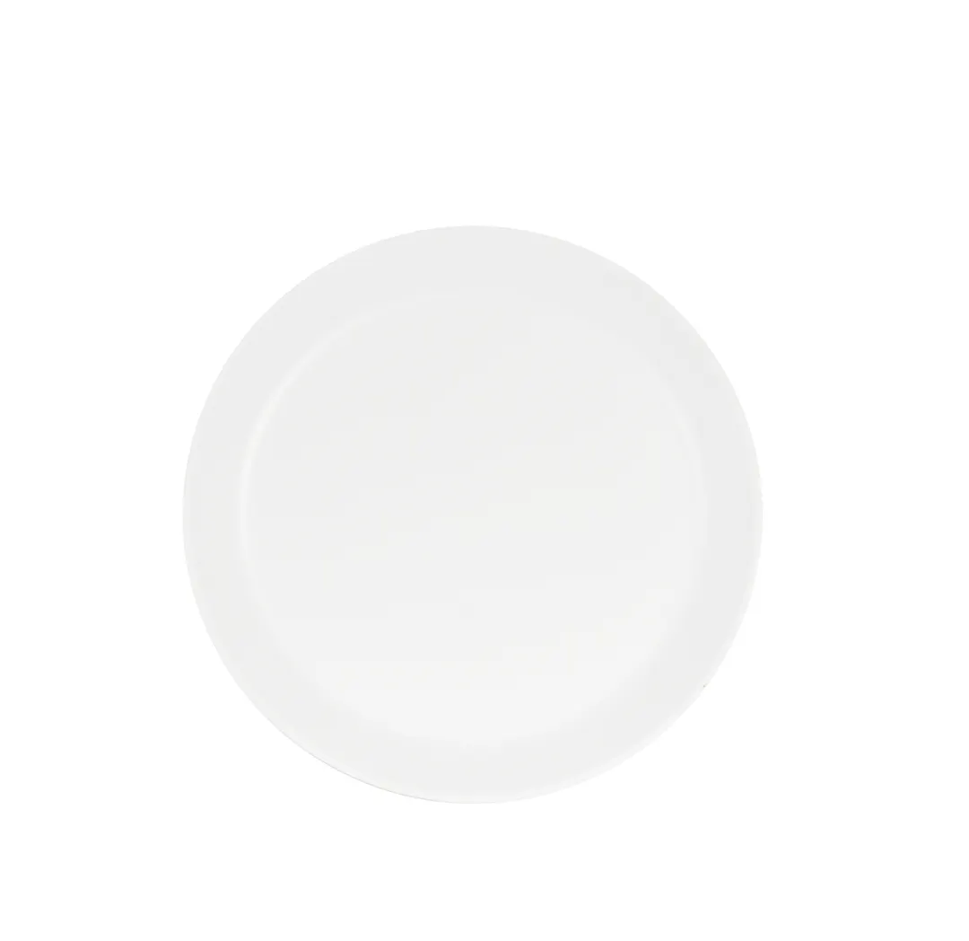 Cal-Mil 24102-9-15 - 9" White Round Melamine Plate, 9" Diameter x .75" Height, Narrow Rim, Safe